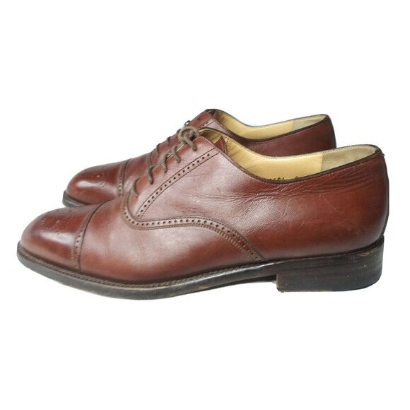 Bruno Magl Brogue Medallion Cap-Toe Oxfords Men's Shoes 8 M Brown - Picture 2 of 9